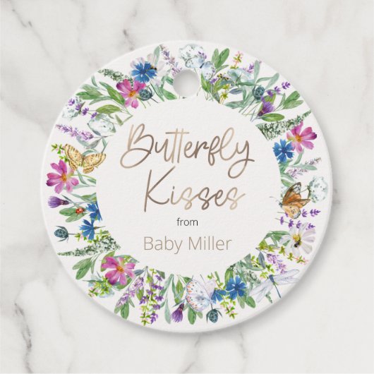 Butterfly Kisses Dank je Bedankjes Labels (Voorkant)