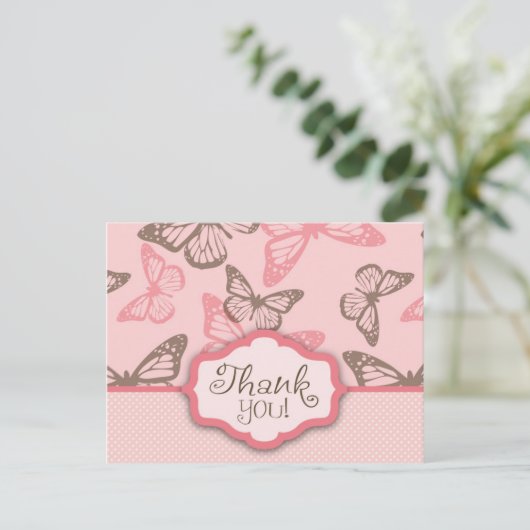 Butterfly Kisses Dank u Briefkaart (Staand voorkant)