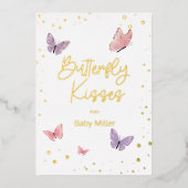 Butterfly Kisses Dank u Folie Uitnodiging (Voorkant)