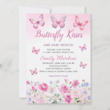 Butterfly Kisses en Baby Wensen meisje Baby shower