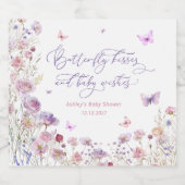 Butterfly Kisses en Baby Wensen Schattige Baby sho Sparkling Wijnetiket (Enkel label)