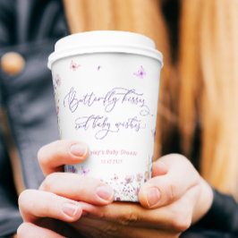 Butterfly Kisses en Baby Wishes Baby shower Papieren Bekers