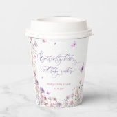 Butterfly Kisses en Baby Wishes Baby shower Papieren Bekers (Achterkant)