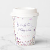 Butterfly Kisses en Baby Wishes Baby shower Papieren Bekers (Voorkant)