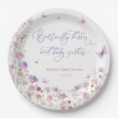 Butterfly Kisses en Baby Wishes Baby shower Papieren Bordje (Voorkant)