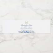 Butterfly Kisses en Baby Wishes Boy Baby shower Waterfles Etiket (Enkel label)