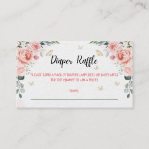 Butterfly Kisses en Baby Wishes Diaper Raffle Informatiekaartje