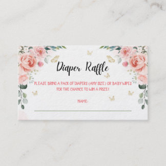 Butterfly Kisses en Baby Wishes Diaper Raffle Informatiekaartje