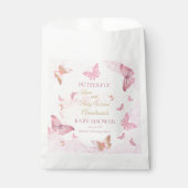 Butterfly Kisses en Baby Wishes Girl Baby shower Bedankzakje (Voorkant)