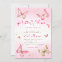 Butterfly Kisses en Baby Wishes Girl Baby shower