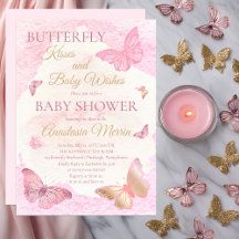 Butterfly Kisses en Baby Wishes Girl Baby shower