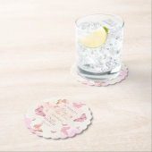 Butterfly Kisses en Baby Wishes Girl Baby shower Kartonnen Onderzetters (Insitu)