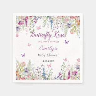 Butterfly Kisses en Baby Wishes Girl Baby shower Servet