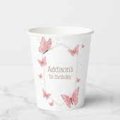 Butterfly Kisses en Birthday Wishes Birthday Pape Papieren Bekers (Achterkant)