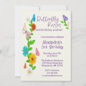 Butterfly Kisses en verjaardagswensen Kaart (Voorkant)