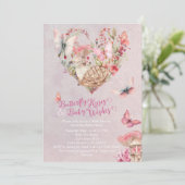 Butterfly Kisses Enchanted Forest Baby shower Kaart (Staand voorkant)