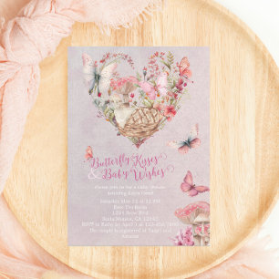 Butterfly Kisses Enchanted Forest Baby shower Kaart
