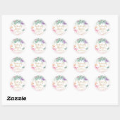 Butterfly Kisses Eucalyptus Pink Baby shower Favor Ronde Sticker (Vel)