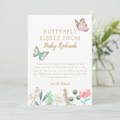 Butterfly Kisses Floral Baby shower Bedankkaart (Staand voorkant)
