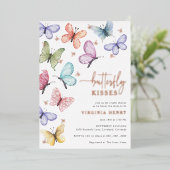 Butterfly Kisses Folie Uitnodiging (Staand Voorkant)