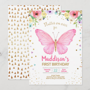 Butterfly Kisses Garden Floral Confetti Birthday Kaart