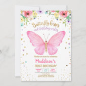 Butterfly Kisses Garden Floral Confetti Birthday Kaart (Voorkant)