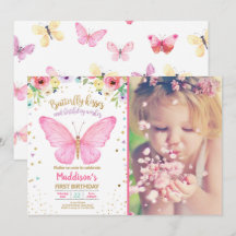 Butterfly Kisses Garden Floral Confetti Verjaardag