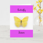 Butterfly Kisses Get Well Wenskaart Kaart (Gele Bloem)