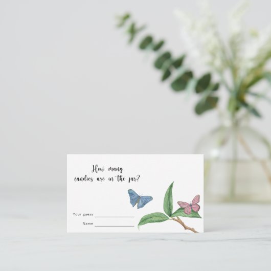 Butterfly Kisses Hoeveel snoepjes Informatiekaartje (Staand voorkant)