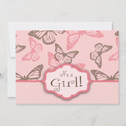Butterfly Kisses Invitation Card Kaart (Voorkant)