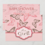 Butterfly Kisses Invitation Card Kaart (Voorkant / Achterkant)