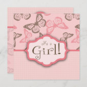 Butterfly Kisses Invitation Square Kaart (Voorkant / Achterkant)