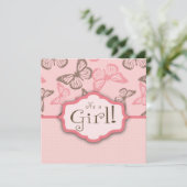 Butterfly Kisses Invitation Square Kaart (Staand voorkant)