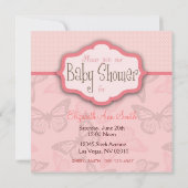 Butterfly Kisses Invitation Square Kaart (Achterkant)