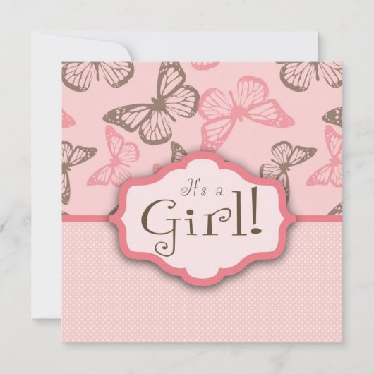 Butterfly Kisses Invitation Square Kaart (Voorkant)