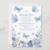 Butterfly Kisses Jongen Baby shower Kaart (Voorkant)