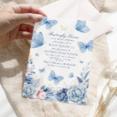 Butterfly Kisses Jongen Baby shower Kaart