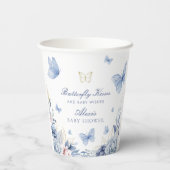 Butterfly Kisses Jongen Baby shower Papieren Bekers (Achterkant)