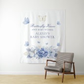 Butterfly Kisses Jongen Baby shower Wandkleed (In situ)