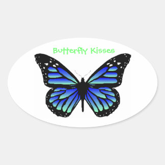 Butterfly Kisses Ovale Sticker