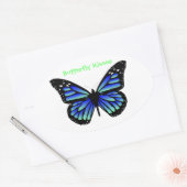 Butterfly Kisses Ovale Sticker (Envelop)