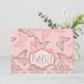 Butterfly Kisses Petal Invitation Card Kaart (Staand voorkant)
