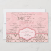 Butterfly Kisses Petal Invitation Card Kaart (Achterkant)