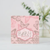 Butterfly Kisses Petal Invitation Square Kaart (Staand voorkant)