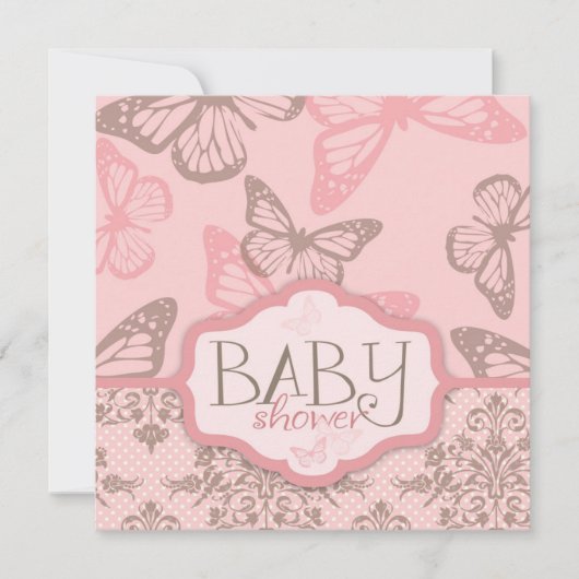 Butterfly Kisses Petal Invitation Square Kaart (Voorkant)