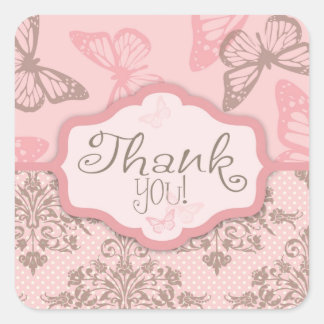 Butterfly Kisses Petal TY Vierkante Sticker