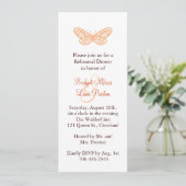 Butterfly Kisses Rehearsal Dinner Invite Kaart (Staand voorkant)