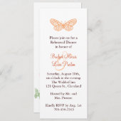 Butterfly Kisses Rehearsal Dinner Invite Kaart (Voorkant / Achterkant)