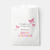 Butterfly Kisses Roze Baby shower Bedankzakje (Voorkant)