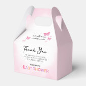 Butterfly Kisses Roze Baby shower Dank u Bedankdoosjes (Voorkant Zijde)